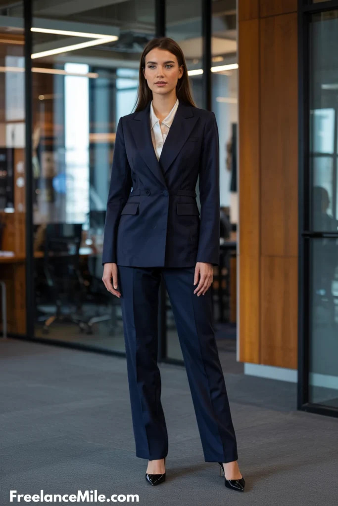 Collared Shirt Blazer Outfit Idea — Business Formal Outfits