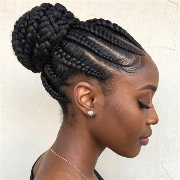 Intricate Cornrows to Crown Bun — Natural Braided Hairstyles