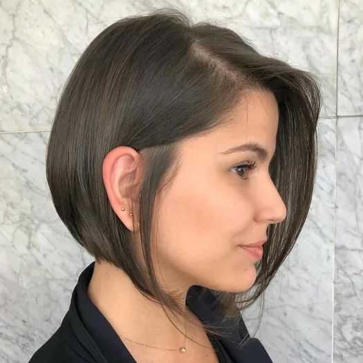 Asymmetrical Bob With Smooth Blowout Asymmetrical Bob With Smooth Blowout — Interview Hairstyles