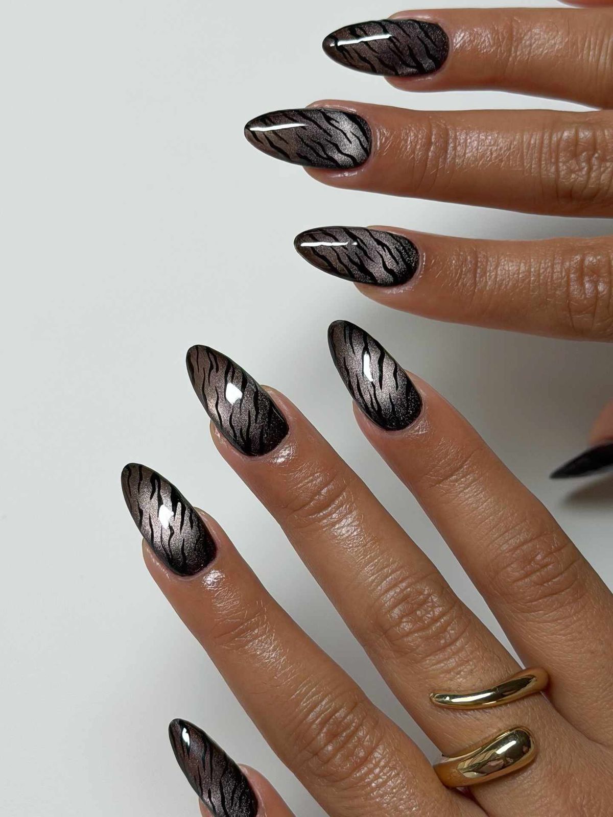 Chrome Metallic Visual Idea — Zebra Nails