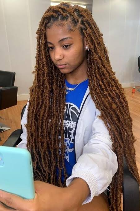 Rich Brown Mid-Back Locs — Soft Locs