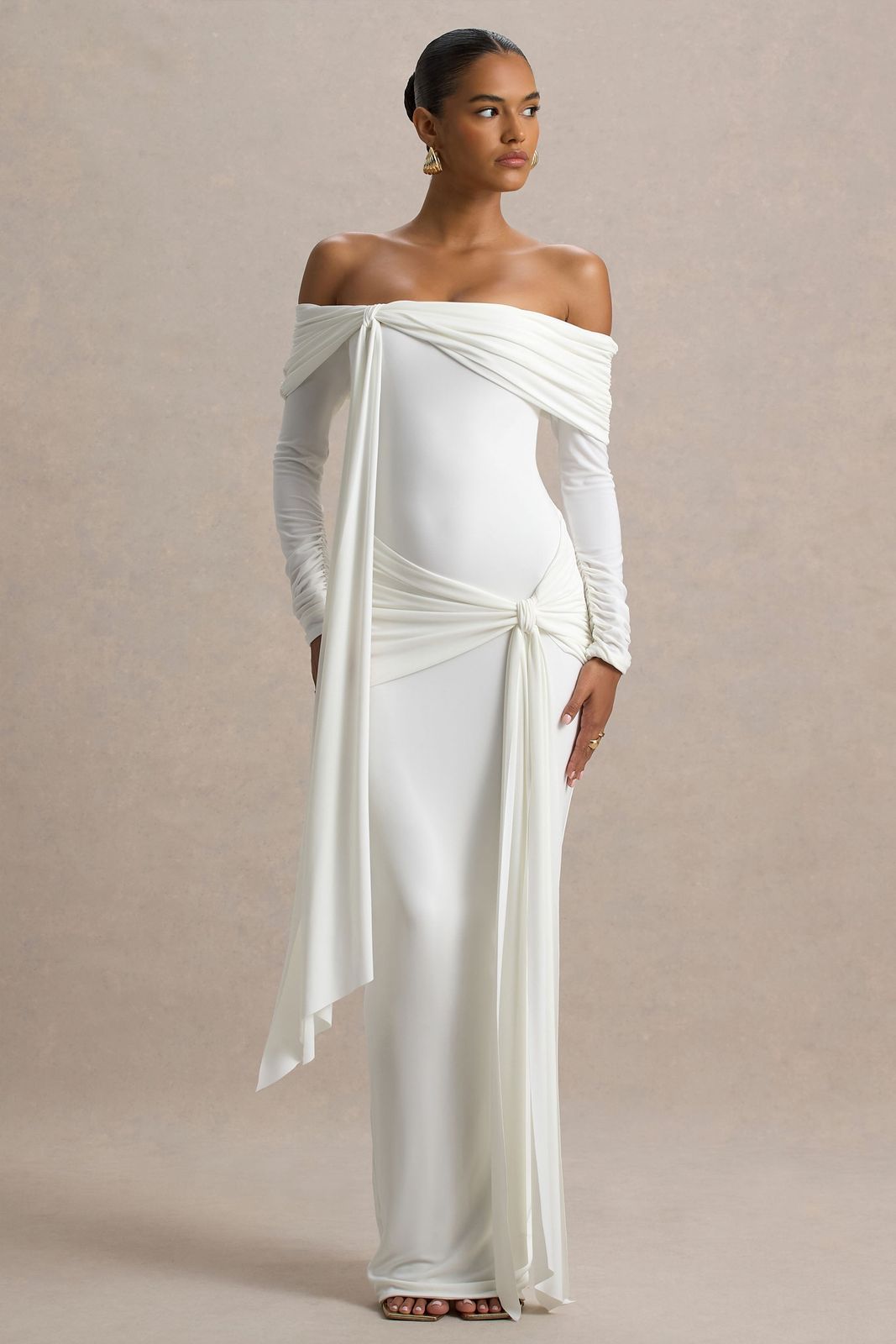 Chic White Off-the-Shoulder Dress: Layered Elegance — Date Party Dresses