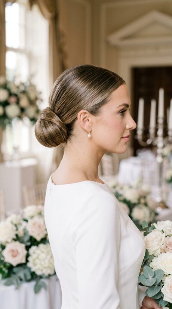 Ash Blonde Visual Idea Ash Blonde Visual Idea — Sleek Bun Wedding Hair