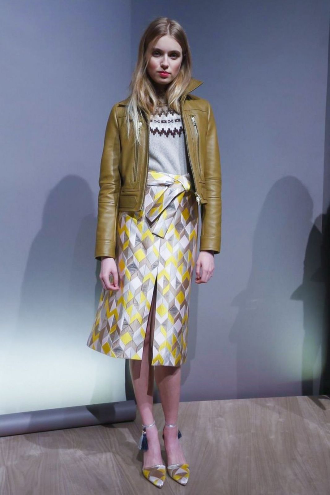 Leather Jacket and Fair Isle Sweater with Wrap Skirt Leather Jacket and Fair Isle Sweater with Wrap Skirt — J Crew Outfits