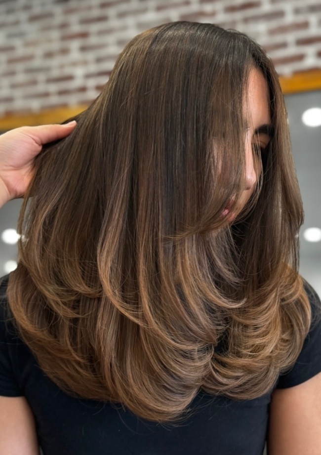 Mid-Back Visual Idea Mid-Back Visual Idea — Honey Balayage
