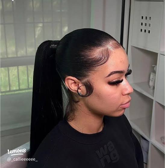 Ultra-Sleek High Ponytail With Baby Hairs — Ponytail Hairstyles for Black Women