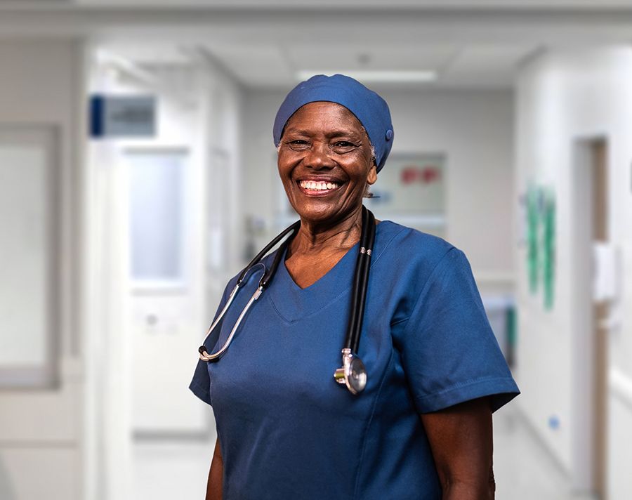 Blue Scrub Top and Cap with Stethoscope Blue Scrub Top and Cap with Stethoscope — Nurse Outfits