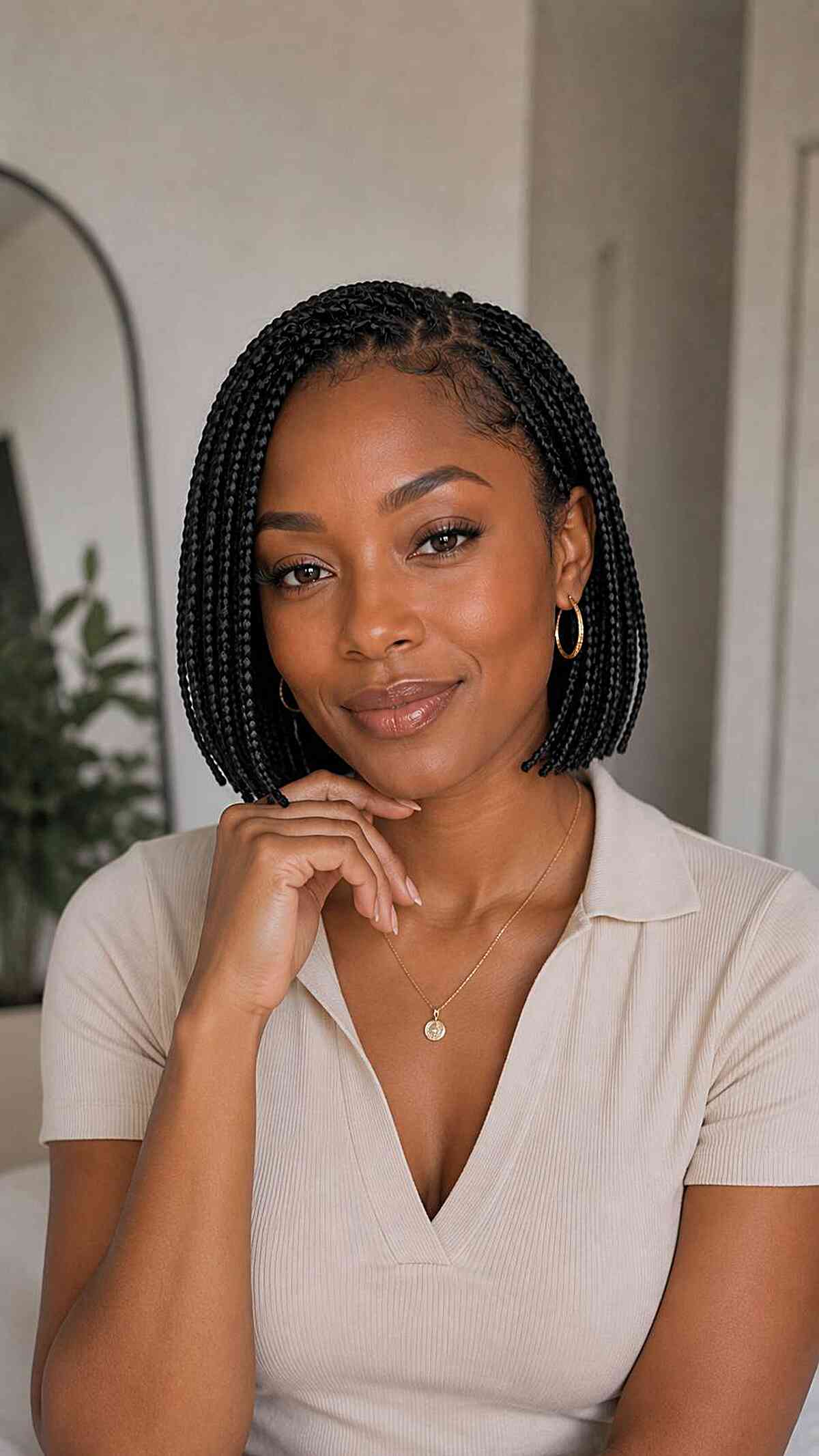 Chin Length Box Braid Bob Chin Length Box Braid Bob — Braided Hairstyles for Black Women