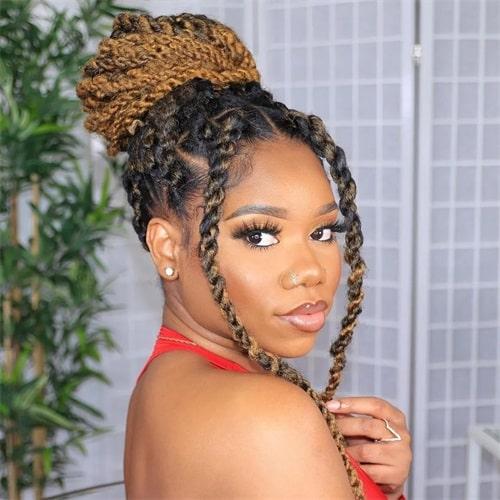 Intricate Braided Updo With Black and Blonde Tones Intricate Braided Updo With Black and Blonde Tones — 3C Hairstyles