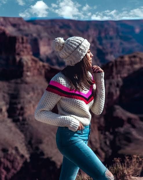 Striped Sweater and Beanie for Cozy Canyon Views Striped Sweater and Beanie for Cozy Canyon Views — Road Trip Outfits