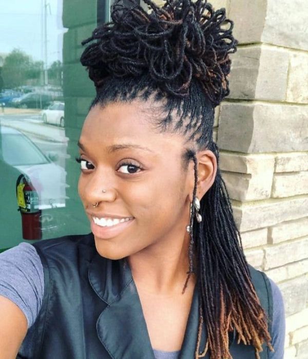 Short Loc Updo with Braided Accents Short Loc Updo with Braided Accents — Loc Braids