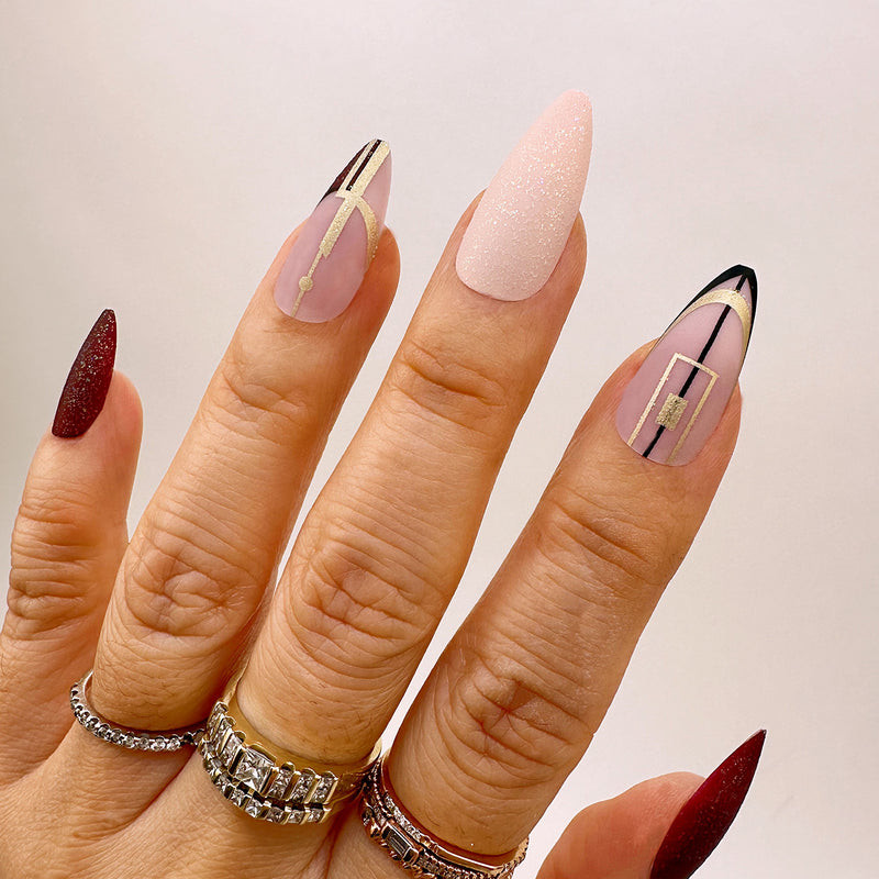 Sheer Matte Geometric Accents Sheer Matte Geometric Accents — Geometric Nails