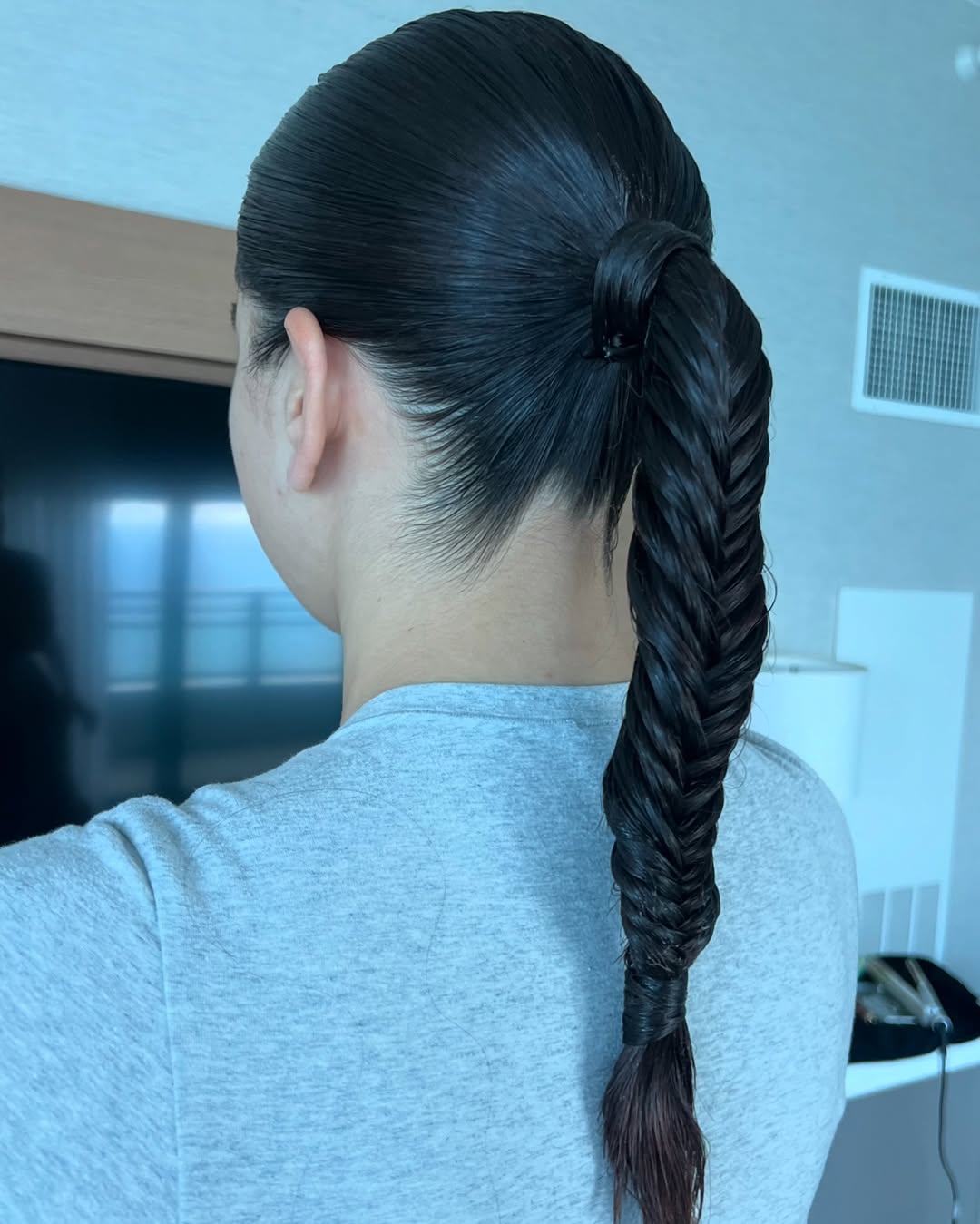 Sleek Fishtail Braid Ponytail — Swim Hairstyles