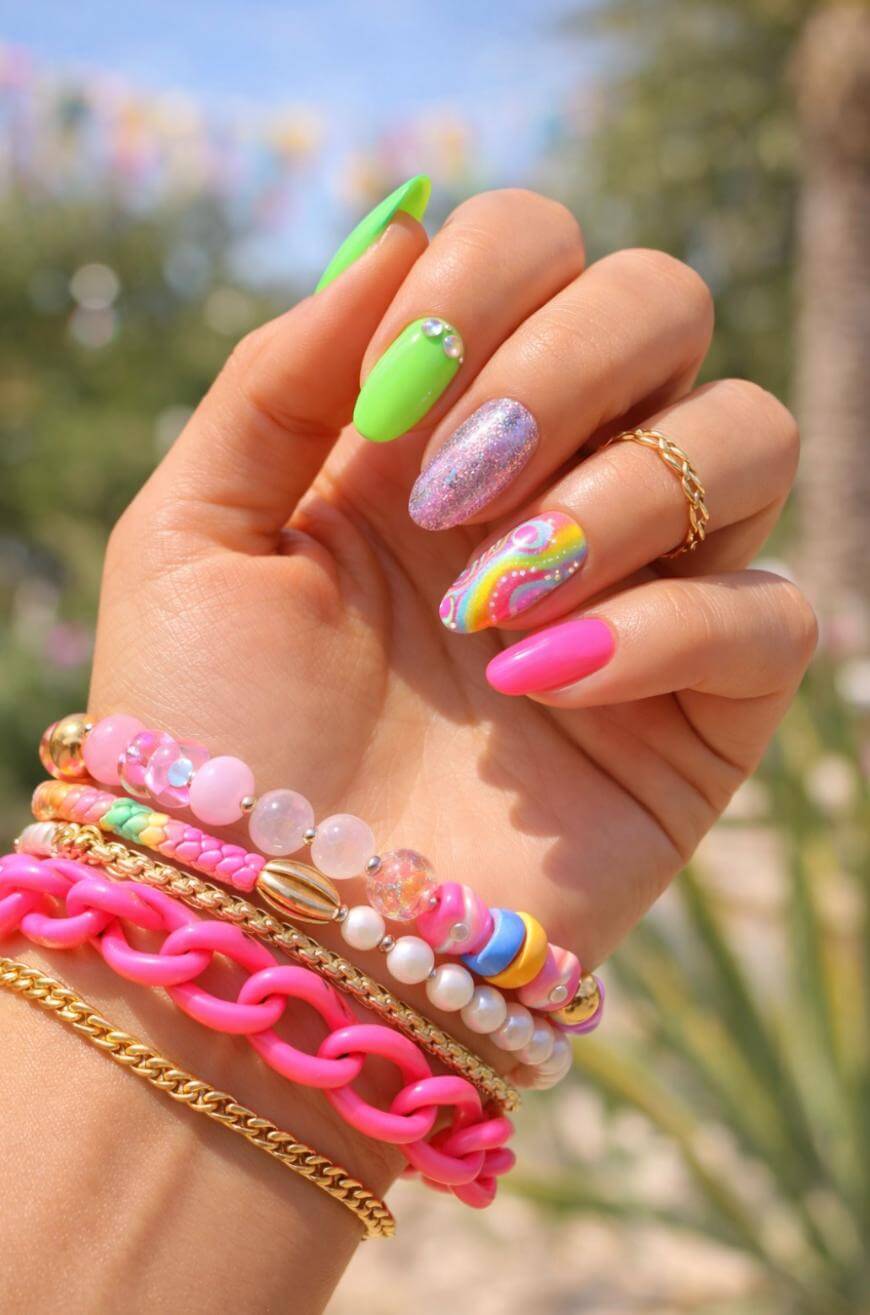 Glossy Glitter Visual Idea Glossy Glitter Visual Idea — Colorful Nails