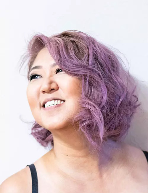 Light Purple Bob With Curtain Bangs Light Purple Bob With Curtain Bangs — Hair Color for Asian Hair