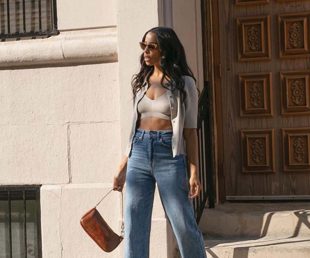 Bralette and Cropped Cardigan with High-Waisted Boyfriend Jeans Bralette and Cropped Cardigan with High-Waisted Boyfriend Jeans — Boyfriend Jeans Outfits