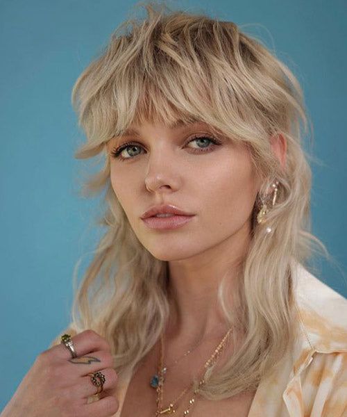 Ash Blonde Messy Wolf Cut