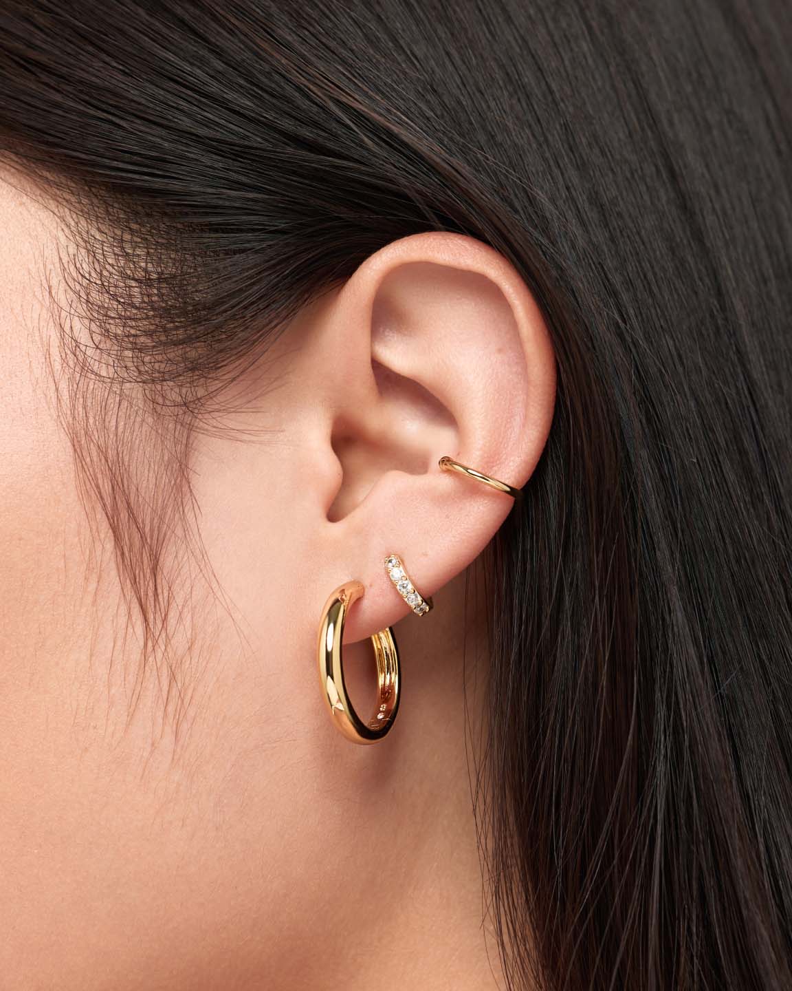 Gold Hoop and Ear Cuff Combo for Everyday Glam — Hoop Earrings