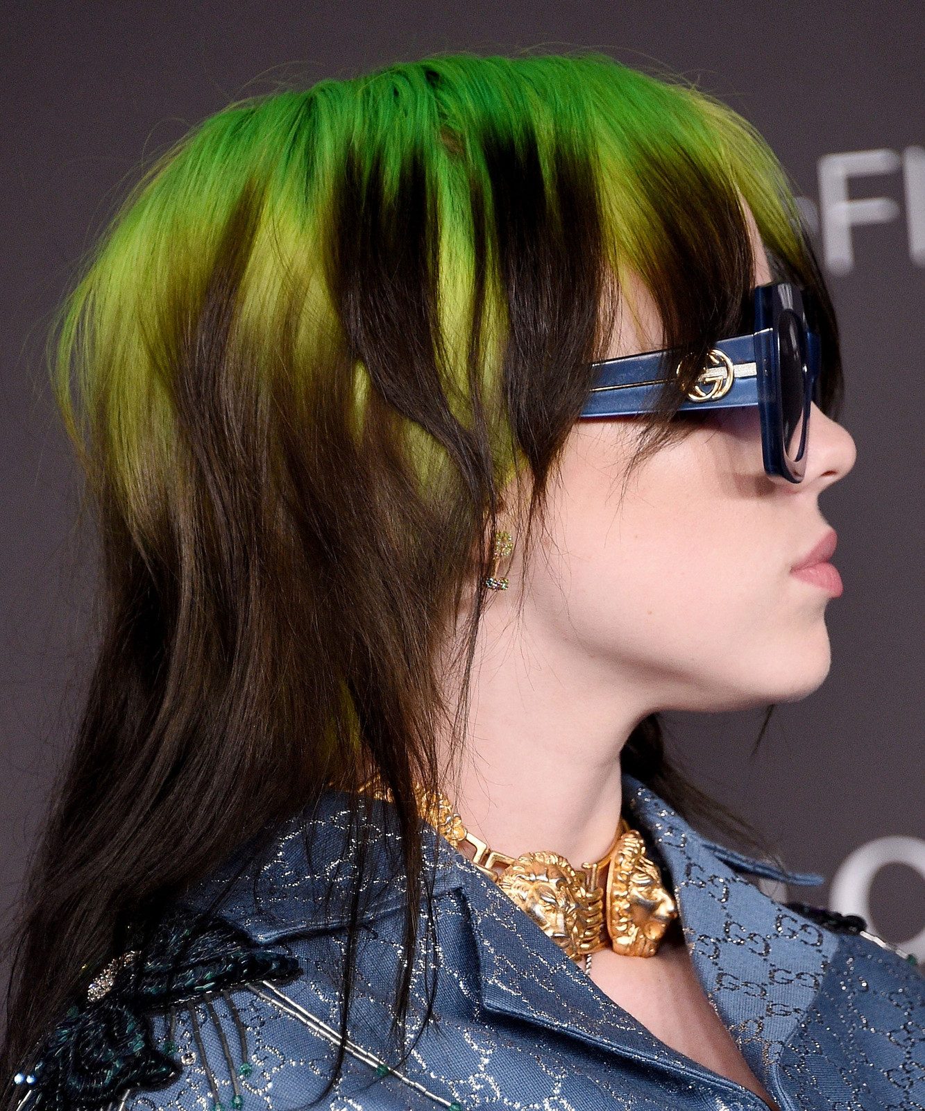 Shag Cut With Lime Green Streaks — Green Hair