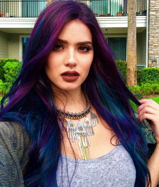 Long Wavy Hair With Purple And Teal Long Wavy Hair With Purple And Teal — Oil Slick Hair