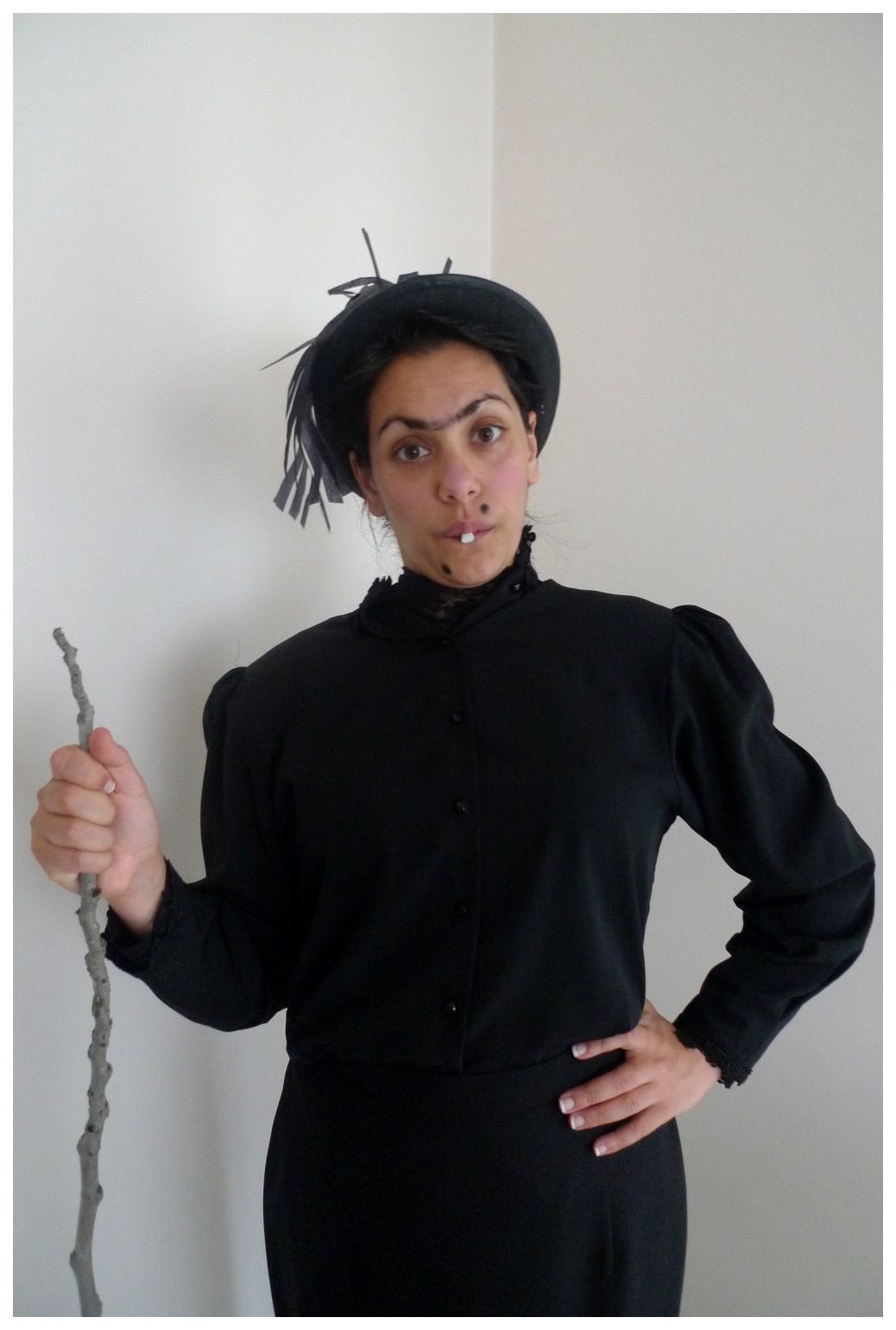 Costume Play: Striped Apron Over Black Dress Costume Play: Striped Apron Over Black Dress — Nanny Outfits