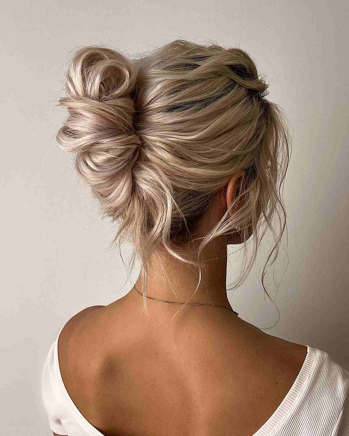 Platinum Blonde Updo with Rose Gold Platinum Blonde Updo with Rose Gold — Easy Updos