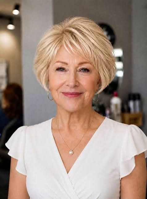 Face-Framing Ash Blonde Bob Face-Framing Ash Blonde Bob — Hair Color for Older Women