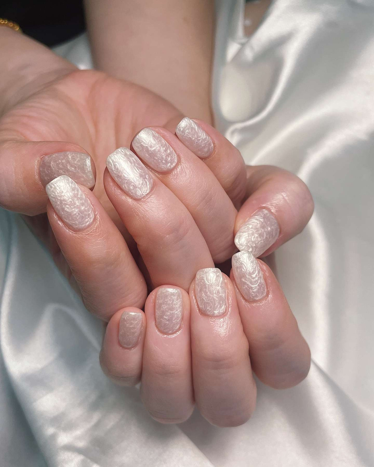 Pearly White Lace Pattern Nails Pearly White Lace Pattern Nails — Photoshoot Nails
