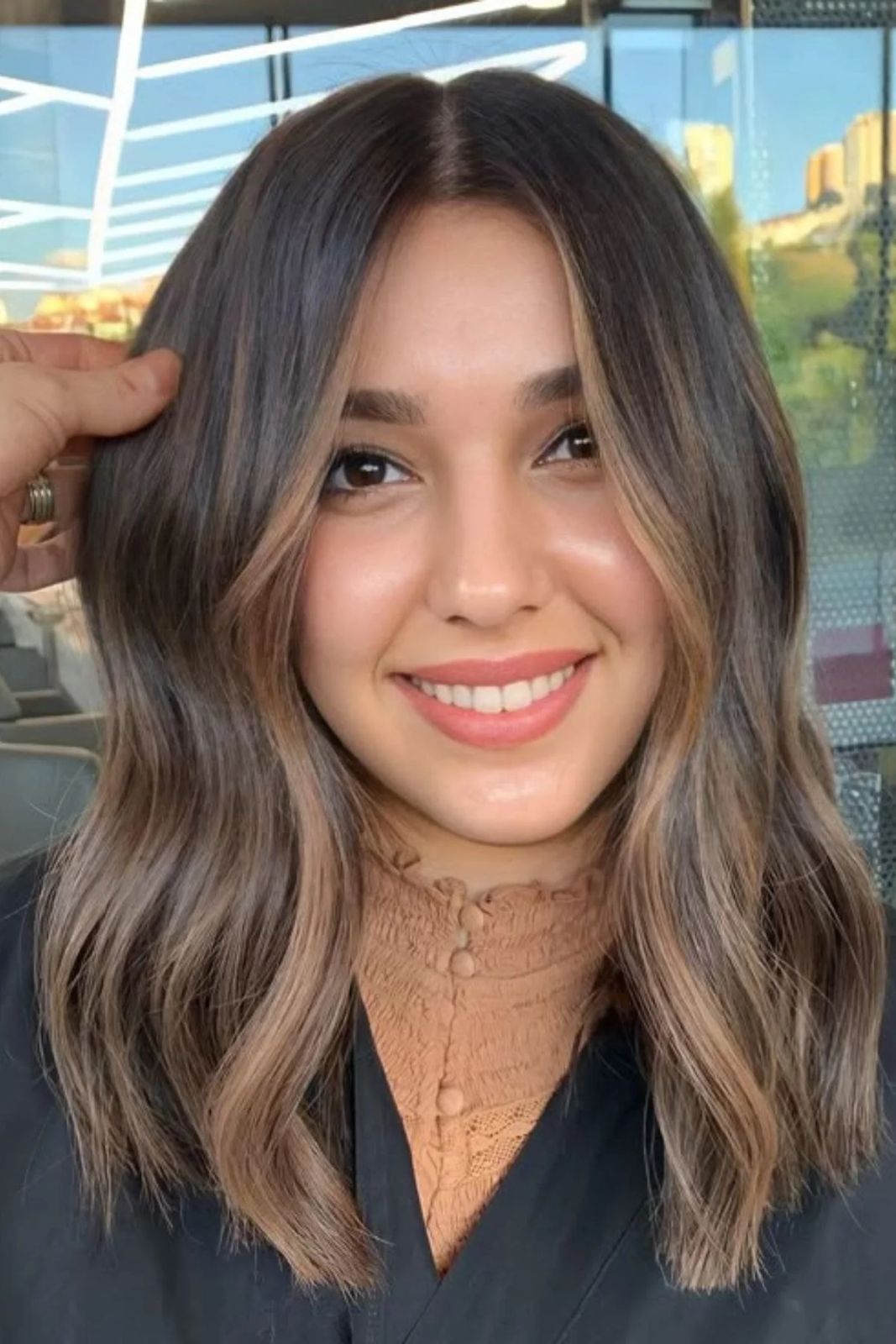 Dark Brown With Ash Beige Balayage Dark Brown With Ash Beige Balayage — Balayage Over 40