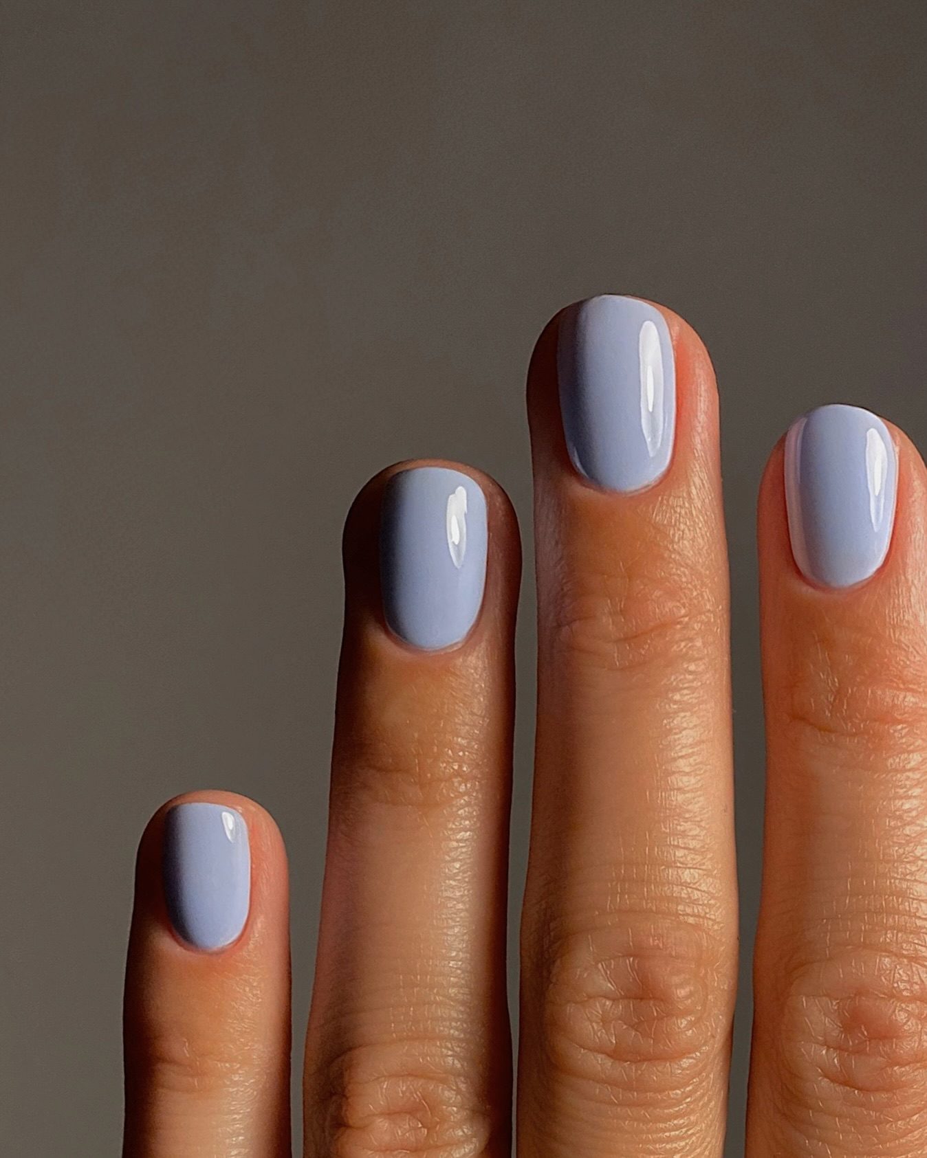 Short Squoval Light Periwinkle Blue — Realtor Nails