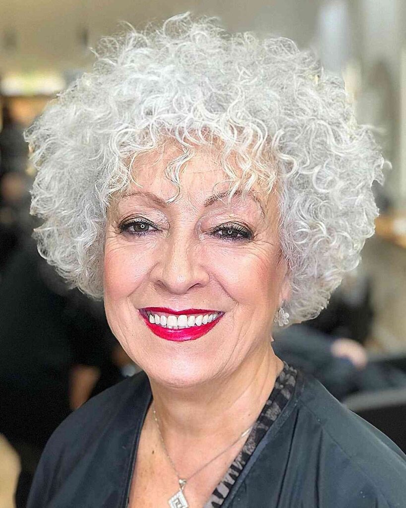 Short Grey Layered Curly Pixie Short Grey Layered Curly Pixie — Hairstyles for Thick Hair