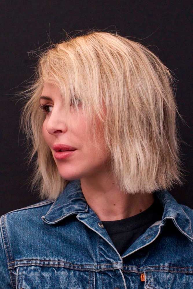 Cool Ash Blonde Bob with Wispy Bangs Cool Ash Blonde Bob with Wispy Bangs — Blonde Hair Over 50
