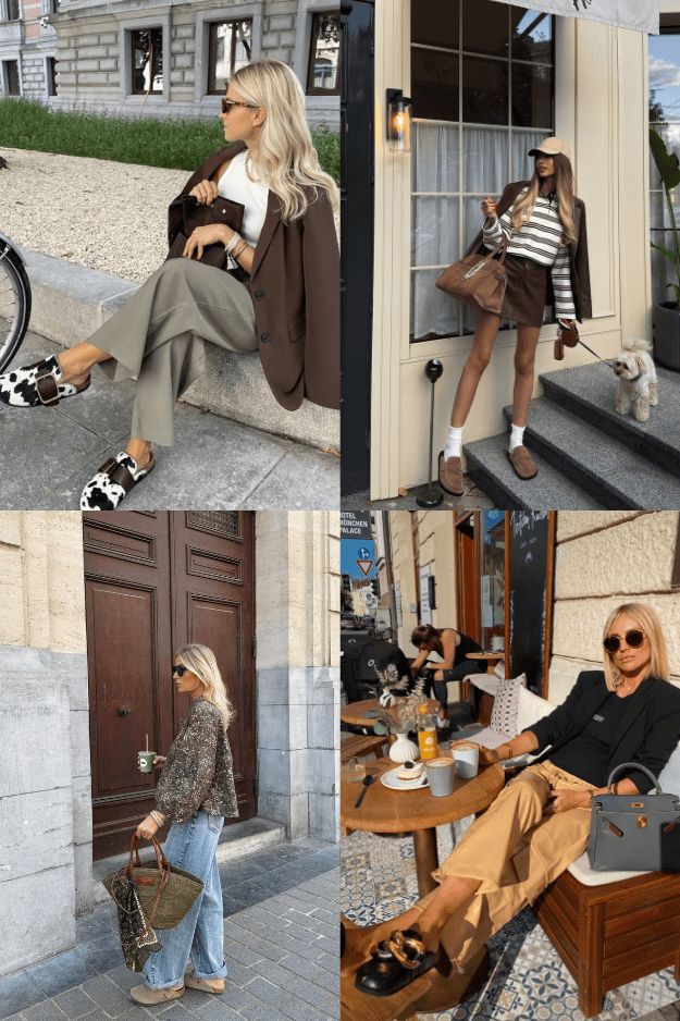 Cow Print Birkenstock Bostons with Blazer and Grey Trousers Cow Print Birkenstock Bostons with Blazer and Grey Trousers — Birkenstock Boston Outfits