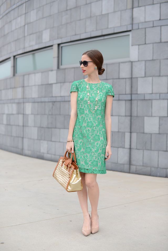 Vibrant Green Lace Dress: Daytime Color Impact — Lace Dress Outfits