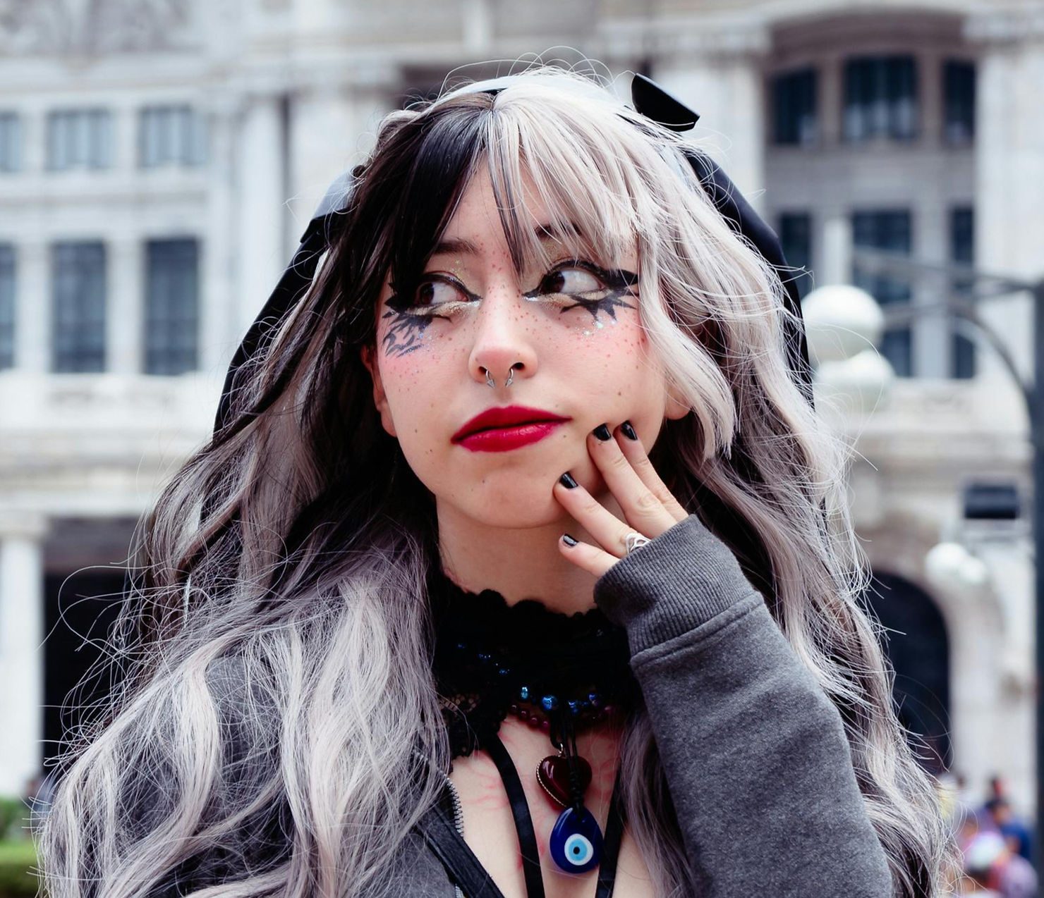 Shag With Split Dye Hair Shag With Split Dye Hair — Goth Hairstyles