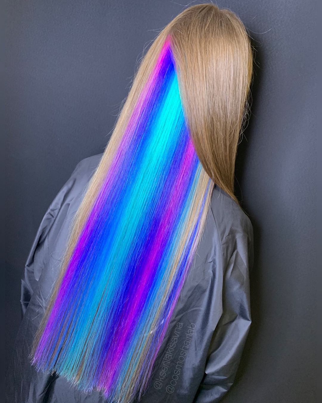 Back View Close Crop Visual Idea Back View Close Crop Visual Idea — Pastel Rainbow Hair