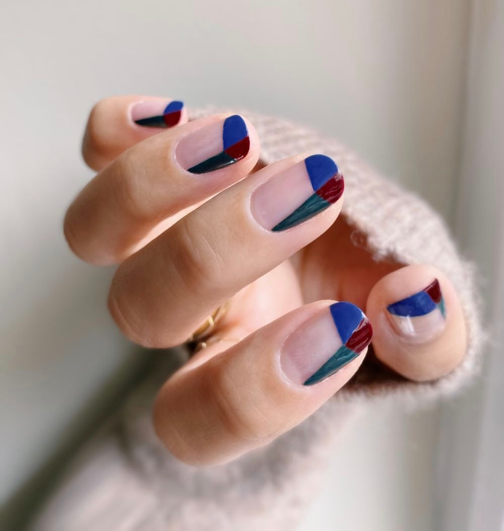 Sophisticated Deep Tone Color Blocks Sophisticated Deep Tone Color Blocks — Color Block Nails