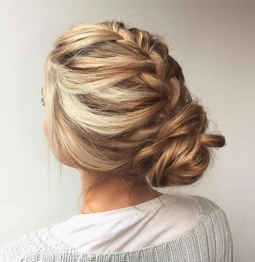 Braided Updo with Honey Blonde Braided Updo with Honey Blonde — Work Hairstyles
