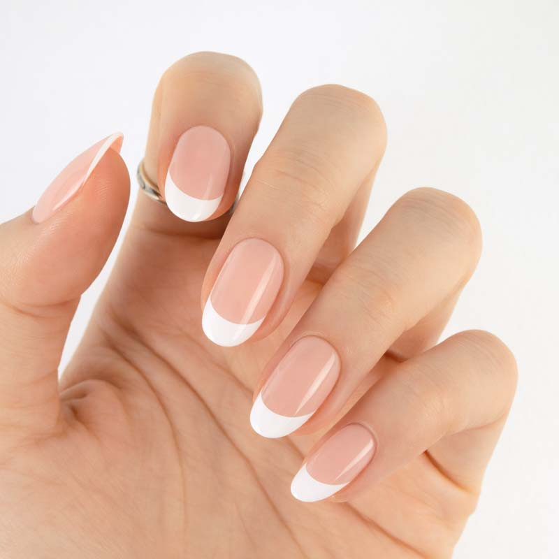 Classic Short Oval French Manicure Classic Short Oval French Manicure — First Acrylic Nails