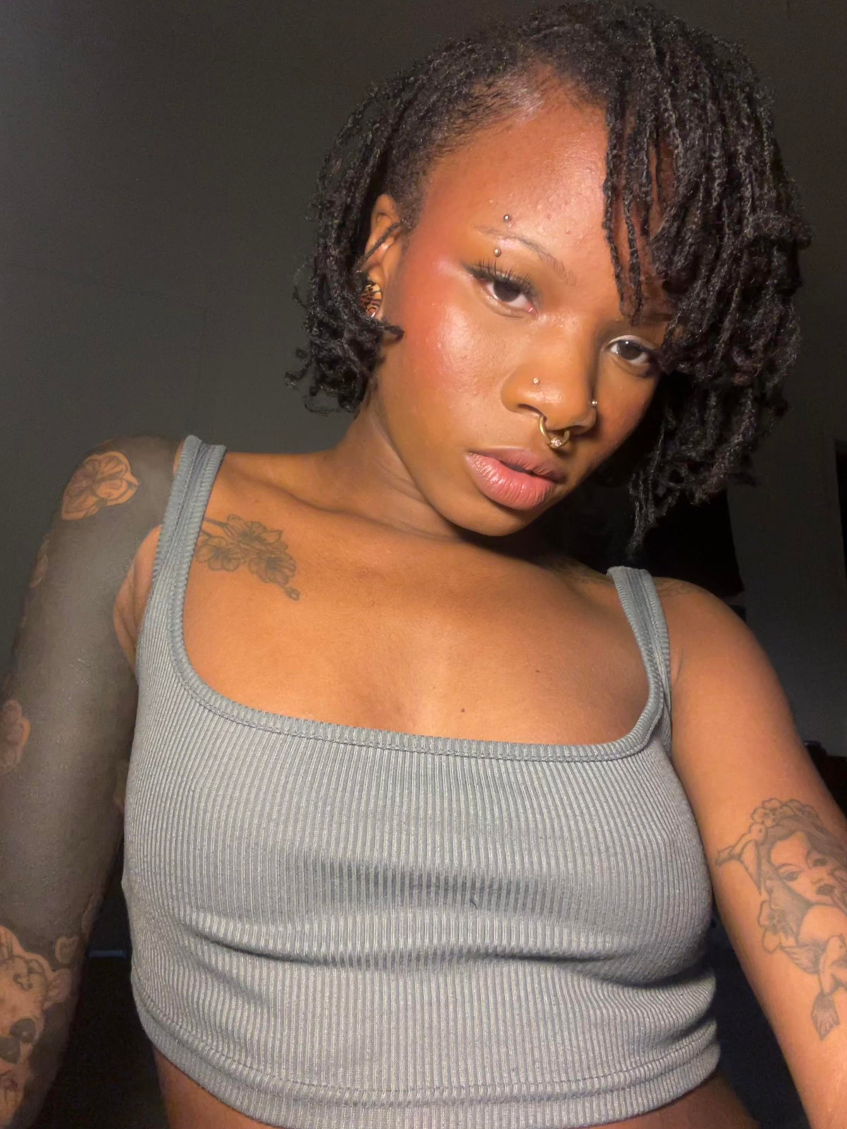 Black Wavy Chin Bob with Blunt Bangs Black Wavy Chin Bob with Blunt Bangs — Micro Locs Bob