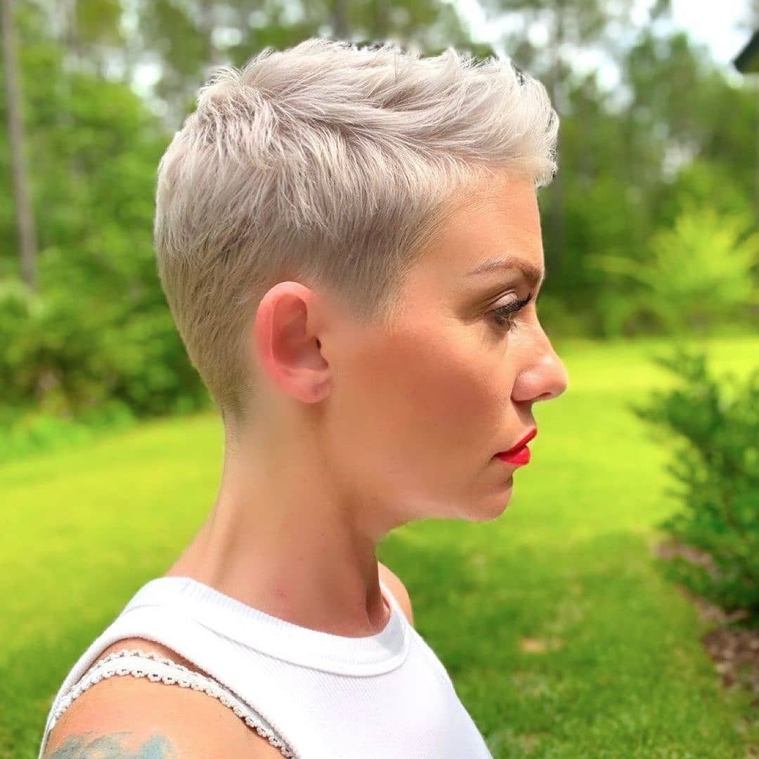 Ash Blonde Pixie With Volume — Pixie Haircuts