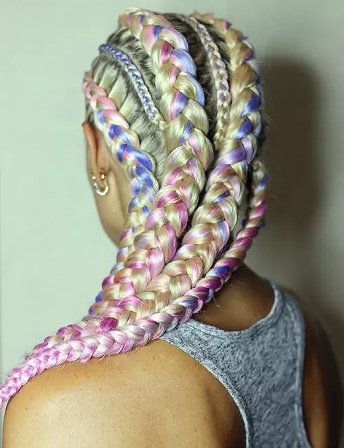 Vibrant Multi-Color Large Braids — Two Tone Braids