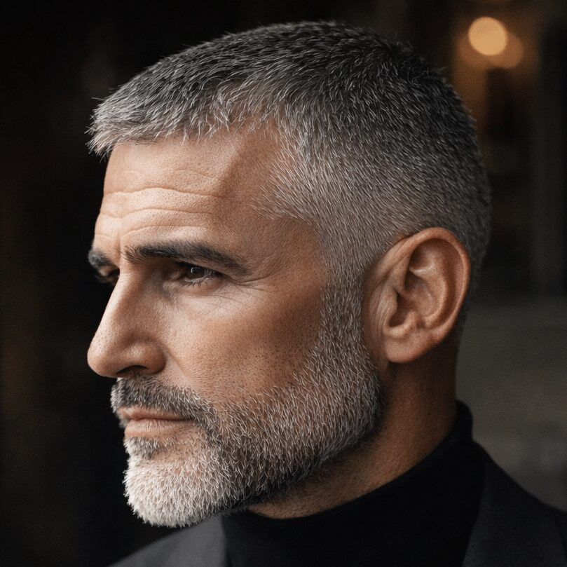Salt and Pepper Buzz Cut — Buzz Cut for Men