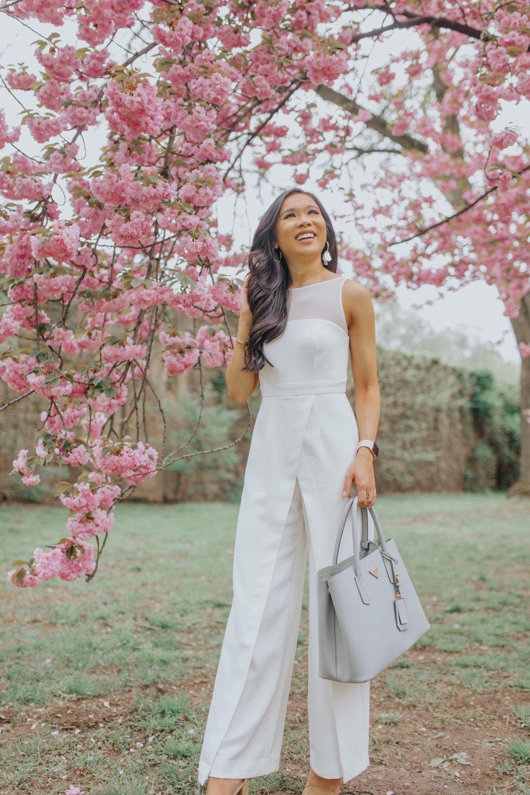 A Statement Jumpsuit Among the DC Cherry Blossoms - Color & Chic