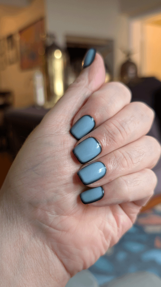 Light Blue Glossy Short Square Nails Light Blue Glossy Short Square Nails — Nails for Wide Nail Beds