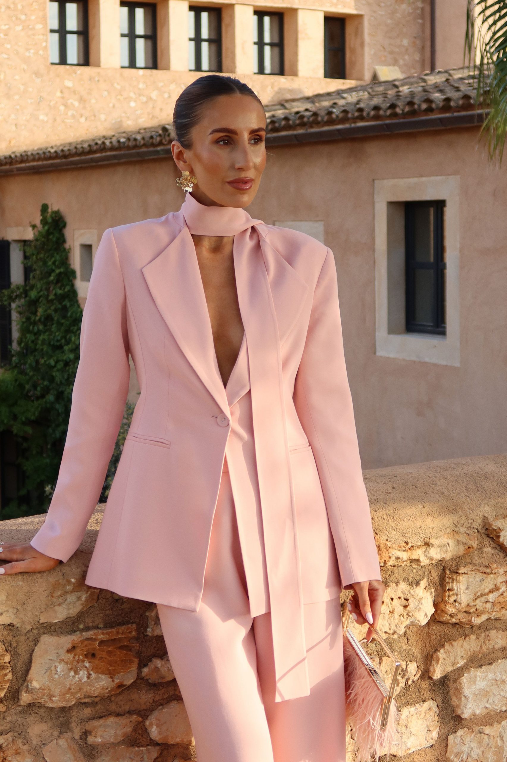 Soft Pink Trousersuit for Formal Events — Trouser Outfits
