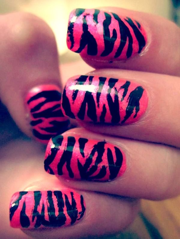 Hot Pink and Black Zebra Print — Zebra Nails