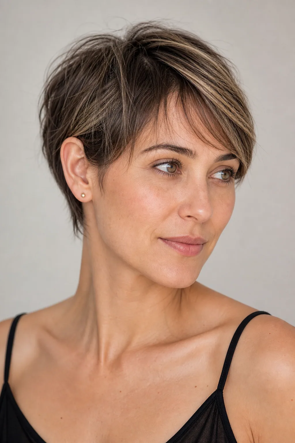 до уха Dark Blonde Pixie With Textured Bangs до уха Dark Blonde Pixie With Textured Bangs — Bangs for Thin Hair