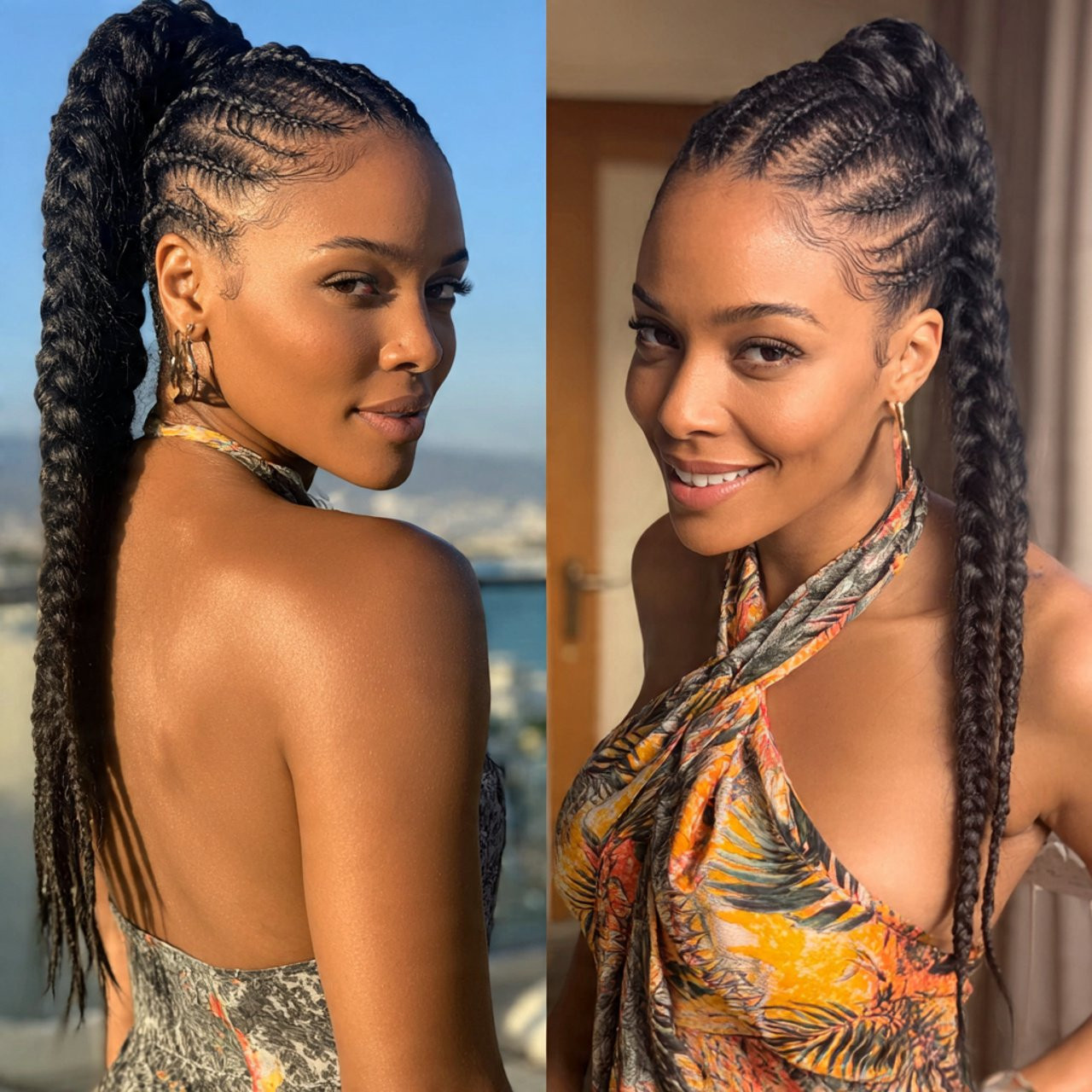 Thick Voluminous Braided Ponytail Thick Voluminous Braided Ponytail — Cornrow Ponytail
