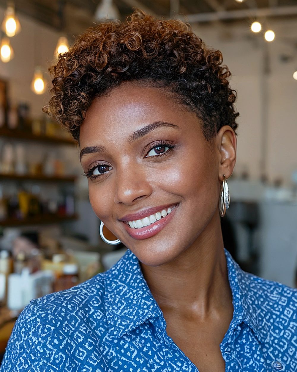 Defined Curls with Blonde Highlights Defined Curls with Blonde Highlights — 4B Hairstyles